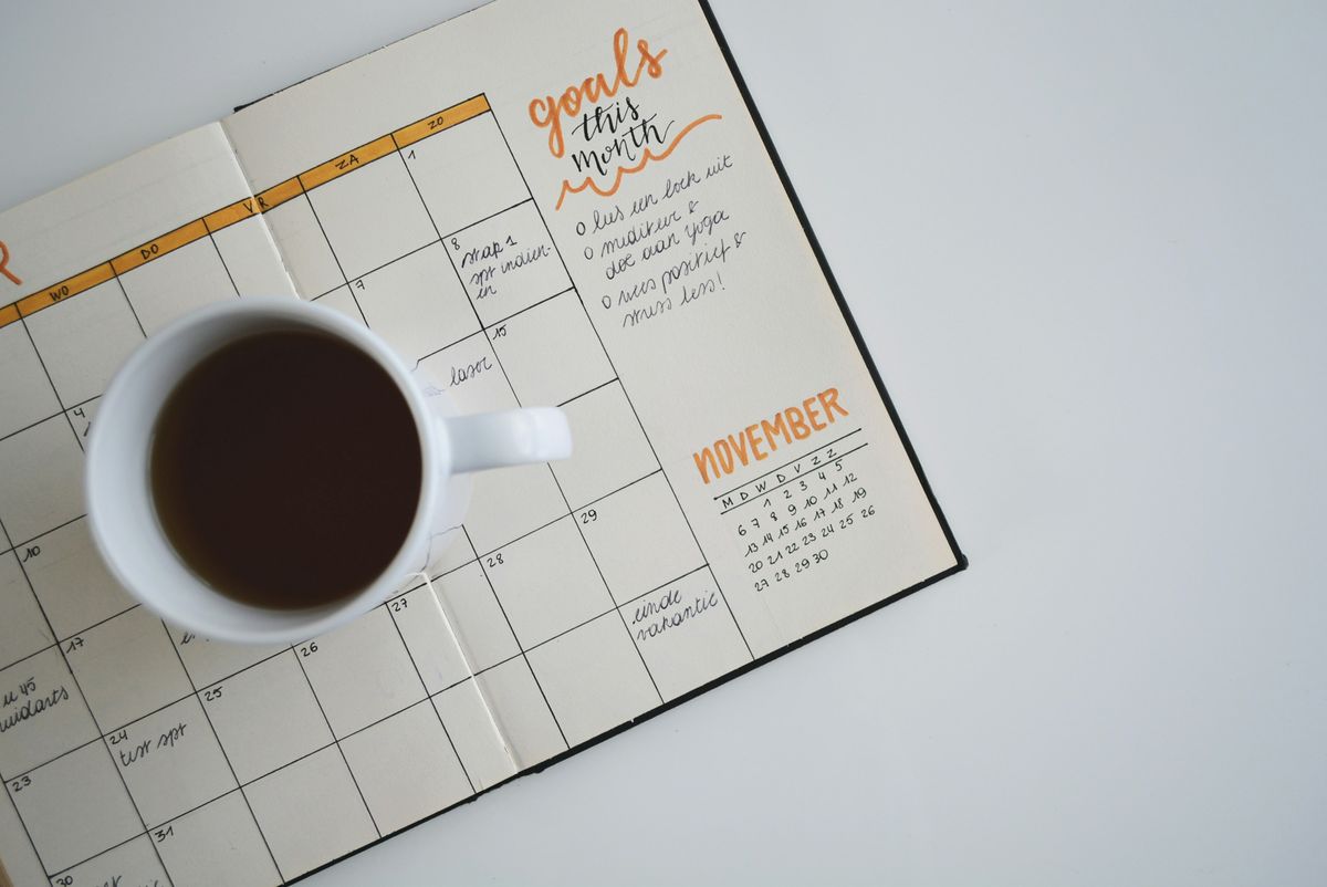 Kalender med markerte dager